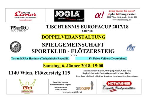SKFL Ankündigung Intercup Jan 2018